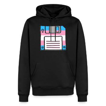 Transgender Trans LGBT Pride - Men’s Premium Organic Hoodie - black - Front - Nico (187cm)