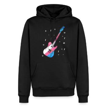 Fierté LGBT transgenre - Sweat à capuche Premium bio Homme - noir - Devant - Nico (187cm)