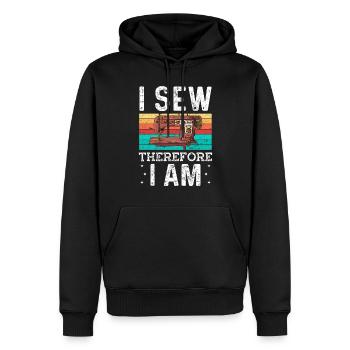 Restauratorin Polstermöbel - Männer Premium Bio Hoodie - Schwarz - Vorne - Nico (187cm)
