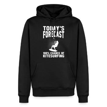 Kiteboarding - Les prévisions du jour sont de 100 % de chances de - Sweat à capuche Premium bio Homme - noir - Devant - Nico (187cm)