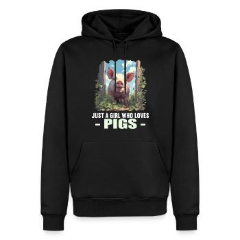 Cochon Cochon - Sweat à capuche Premium bio Homme - noir - Devant - Nico (187cm)