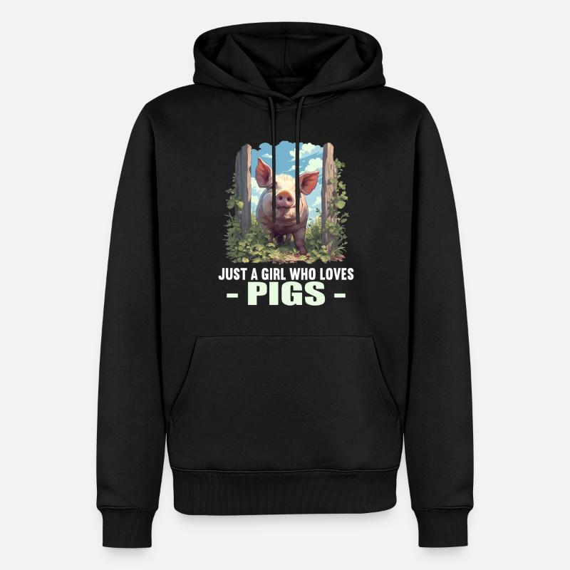 Cochon Cochon - Sweat à capuche Premium bio Homme - noir