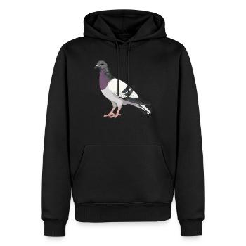 Tauben Taube - Männer Premium Bio Hoodie - Schwarz - Vorne - Nico (187cm)
