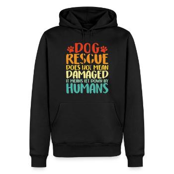 Hunderettung bedeutet nicht beschädigter Tierheimhund - Männer Premium Bio Hoodie - Schwarz - Vorne - Nico (187cm)