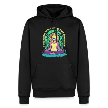 Reiki Massage - Sweat à capuche Premium bio Homme - noir - Devant - Nico (187cm)