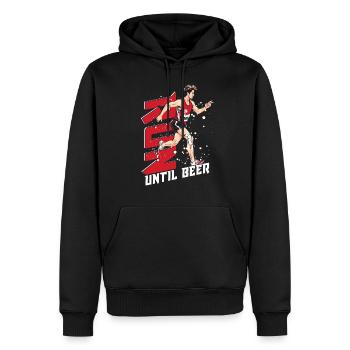Marathon Marathonläufer Run Until Beer - Sweat à capuche Premium bio Homme - noir - Devant - Nico (187cm)