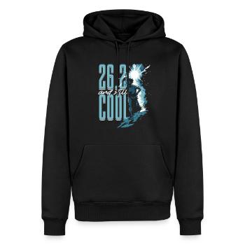 Marathonien Marathonien 26.2 Et toujours cool - Sweat à capuche Premium bio Homme - noir - Devant - Nico (187cm)