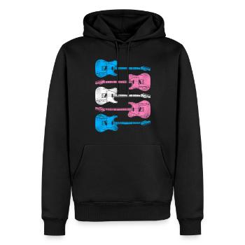 Fierté LGBT transgenre - Sweat à capuche Premium bio Homme - noir - Devant - Nico (187cm)