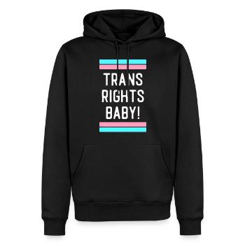 Transgender Trans LGBT Pride - Men’s Premium Organic Hoodie - black - Front - Nico (187cm)