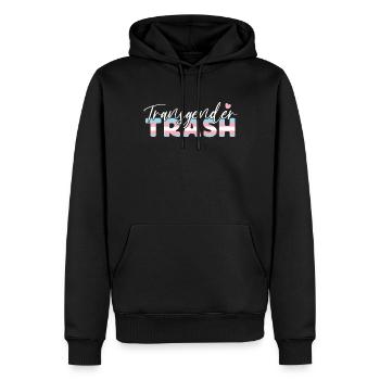 Fierté LGBT transgenre - Sweat à capuche Premium bio Homme - noir - Devant - Nico (187cm)