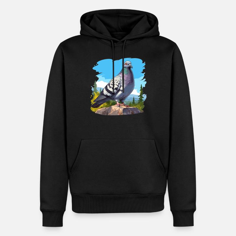 Tauben Taube - Männer Premium Bio Hoodie - Schwarz