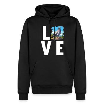 Tauben Taube - Männer Premium Bio Hoodie - Schwarz - Vorne - Nico (187cm)