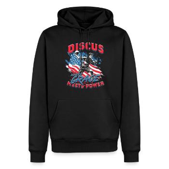 Discus Throw Where Grace Meets Power - Men’s Premium Organic Hoodie - black - Front - Nico (187cm)