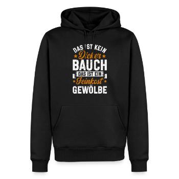 Das Ist Kein Dicker Bauch Das Ist Ein Feinkost - Männer Premium Bio Hoodie - Schwarz - Vorne - Nico (187cm)