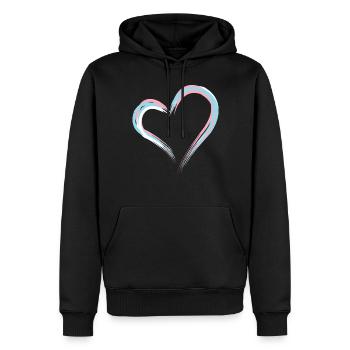 Fierté LGBT transgenre - Sweat à capuche Premium bio Homme - noir - Devant - Nico (187cm)