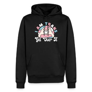 Transgender Trans LGBT Pride - Men’s Premium Organic Hoodie - black - Front - Nico (187cm)