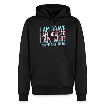 Transgender Trans LGBT Pride - Men’s Premium Organic Hoodie - black - Front - Nico (187cm)