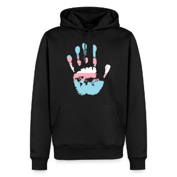 Fierté LGBT transgenre - Sweat à capuche Premium bio Homme - noir - Devant - Nico (187cm)