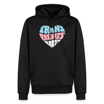 Transgender Trans LGBT Pride - Men’s Premium Organic Hoodie - black - Front - Nico (187cm)
