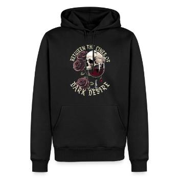 Romance sombre entre les lignes du désir sombre - Sweat à capuche Premium bio Homme - noir - Devant - Nico (187cm)