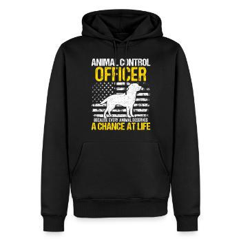 Agent de contrôle des animaux USA Flag Pet Rescue Animal - Sweat à capuche Premium bio Homme - noir - Devant - Nico (187cm)