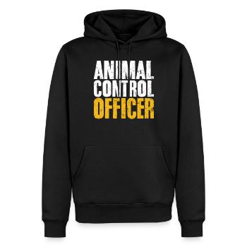 Agent de contrôle des animaux Drôle de chien de refuge Animal - Sweat à capuche Premium bio Homme - noir - Devant - Nico (187cm)