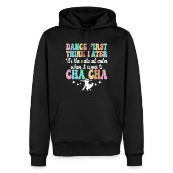 Danse ChaCha Danse - Sweat à capuche Premium bio Homme - noir - Devant - Nico (187cm)