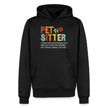 Tiersitter Lustige Definition Retro Welpenpflege Haustier - Männer Premium Bio Hoodie - Schwarz - Vorne - Nico (187cm)