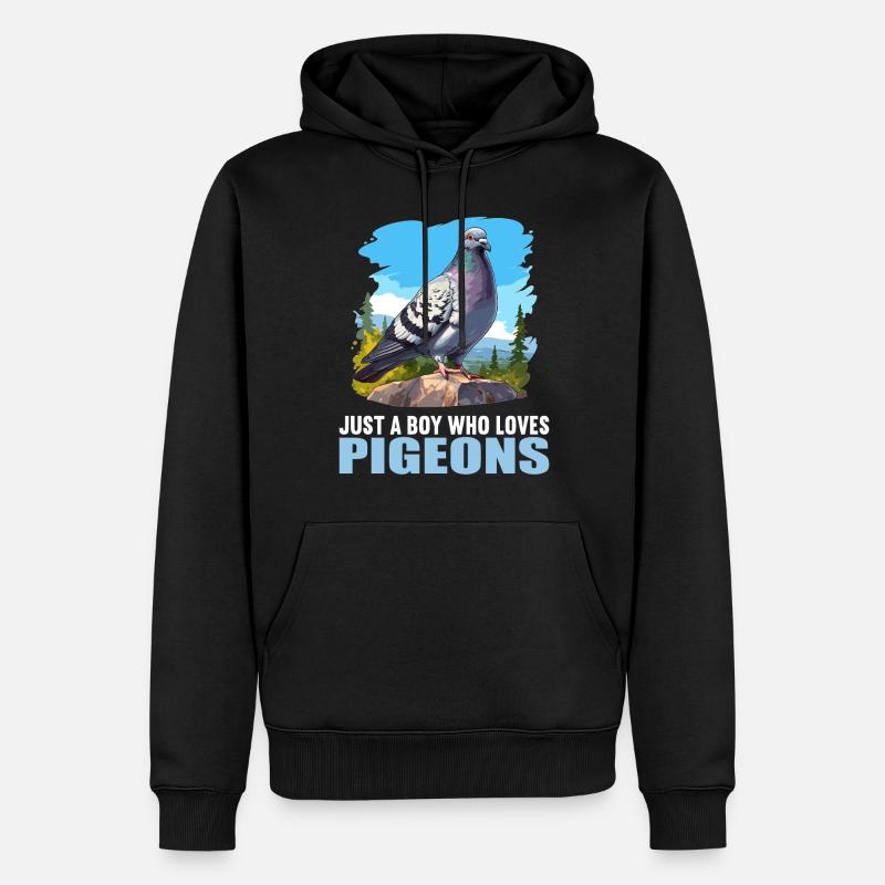 Tauben Taube - Männer Premium Bio Hoodie - Schwarz