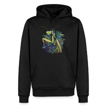 Mantes religieuses Mantes religieuses - Sweat à capuche Premium bio Homme - noir - Devant - Nico (187cm)