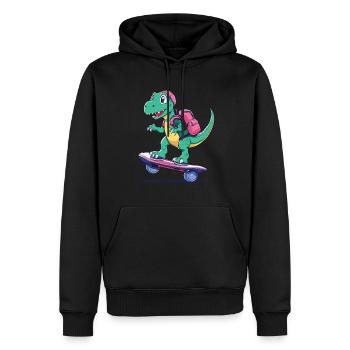 Dino Life est meilleur si vous faites du hoverboard - Sweat à capuche Premium bio Homme - noir - Devant - Nico (187cm)