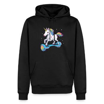 La vie de licorne est meilleure si vous faites du hoverboard - Sweat à capuche Premium bio Homme - noir - Devant - Nico (187cm)