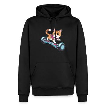 La vie du chat est meilleure lorsqu’il - Sweat à capuche Premium bio Homme - noir - Devant - Nico (187cm)