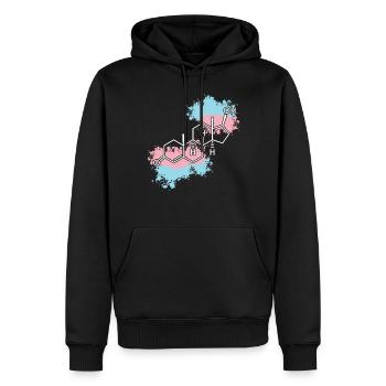 Fierté LGBT transgenre - Sweat à capuche Premium bio Homme - noir - Devant - Nico (187cm)