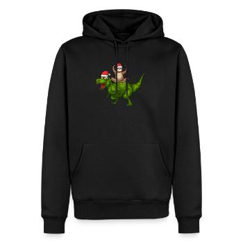 Drôle Dinosaure Paresseux Drôle Noël Dino - Sweat à capuche Premium bio Homme - noir - Devant - Nico (187cm)