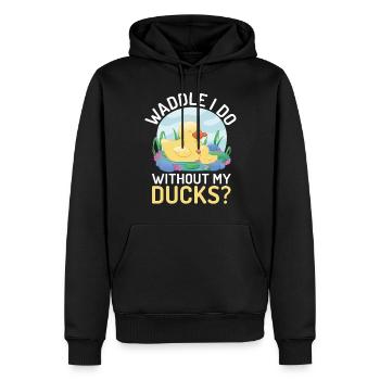 Cadeaux de canard pour les amateurs de canard - Sweat à capuche Premium bio Homme - noir - Devant - Nico (187cm)
