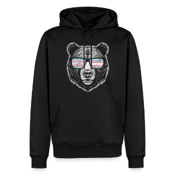 Fierté LGBT transgenre - Sweat à capuche Premium bio Homme - noir - Devant - Nico (187cm)