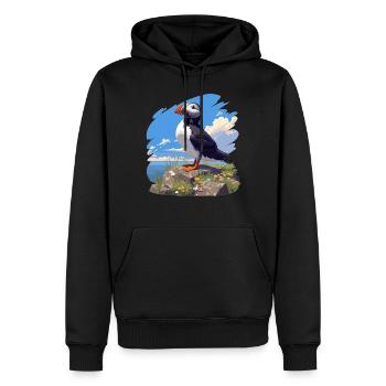 Papageientaucher - Männer Premium Bio Hoodie - Schwarz - Vorne - Nico (187cm)