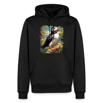 Papageientaucher - Männer Premium Bio Hoodie - Schwarz - Vorne - Nico (187cm)
