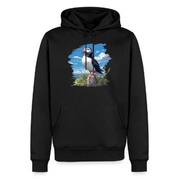 Papageientaucher - Männer Premium Bio Hoodie - Schwarz - Vorne - Nico (187cm)