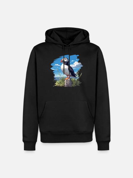 Puffin - Men’s Premium Organic Hoodie - black