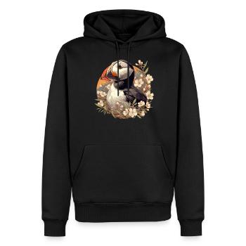 Papageientaucher - Männer Premium Bio Hoodie - Schwarz - Vorne - Nico (187cm)