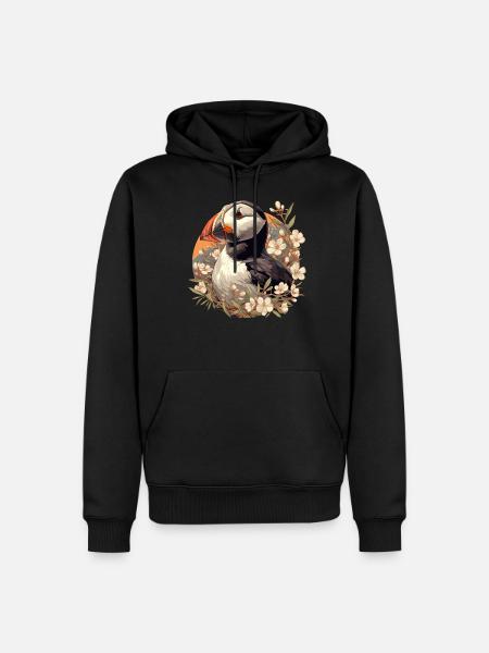 Papageientaucher - Männer Premium Bio Hoodie - Schwarz