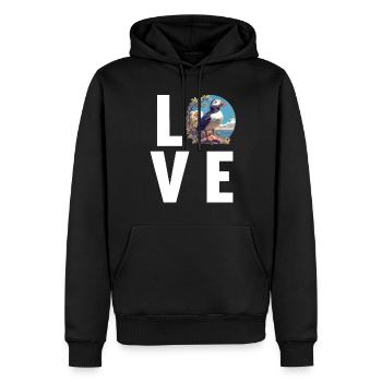 Papageientaucher - Männer Premium Bio Hoodie - Schwarz - Vorne - Nico (187cm)