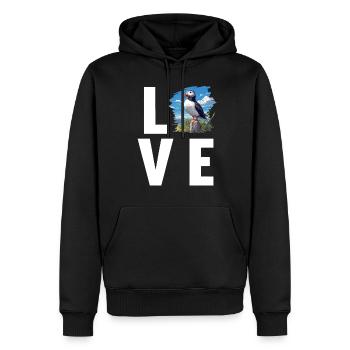 Papageientaucher - Männer Premium Bio Hoodie - Schwarz - Vorne - Nico (187cm)