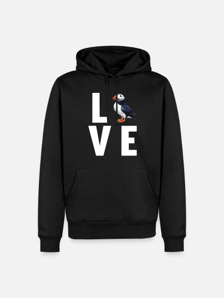 Puffin - Men’s Premium Organic Hoodie - black
