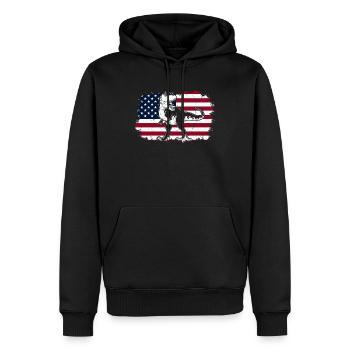 Dino Drapeau US T-Rex Dino Dinosaure - Sweat à capuche Premium bio Homme - noir - Devant - Nico (187cm)