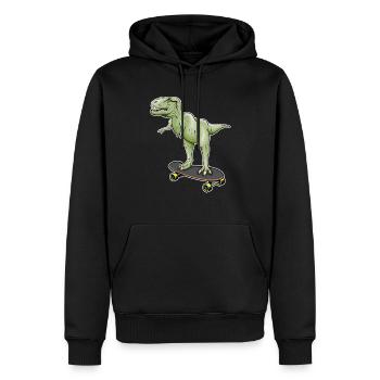 Dinosaur Skateboarding T-Rex Dino Dinosaur - Männer Premium Bio Hoodie - Schwarz - Vorne - Nico (187cm)