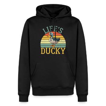 Cadeaux de canard pour les amateurs de canard - Sweat à capuche Premium bio Homme - noir - Devant - Nico (187cm)