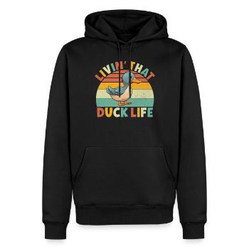 Cadeaux de canard pour les amateurs de canard - Sweat à capuche Premium bio Homme - noir - Devant - Nico (187cm)